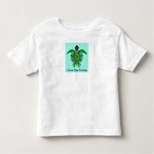 T-shirt Pour Les Tous Petits I love Sea TURTLES - Amoureux des animaux - Faune