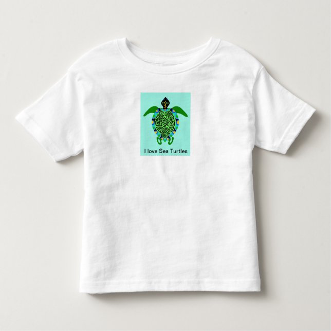 T-shirt Pour Les Tous Petits I love Sea TURTLES - Amoureux des animaux - Faune (Devant)