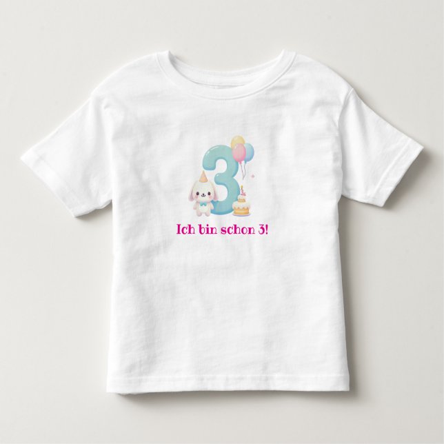 T-shirt Pour Les Tous Petits Ich bin schon 3! (Devant)