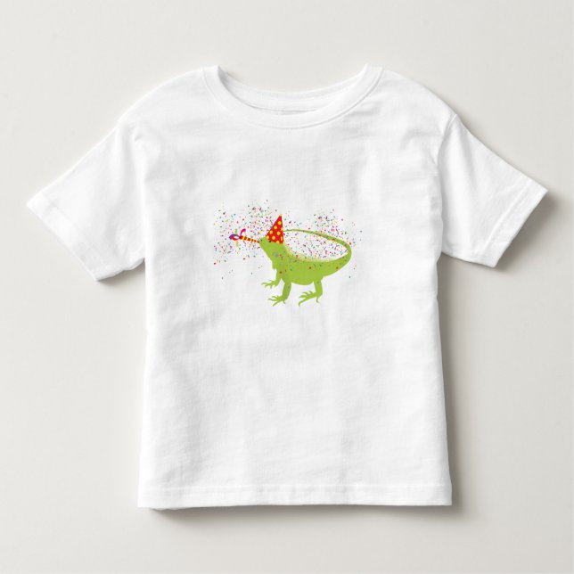 T-shirt Pour Les Tous Petits Iguana Lizard Fête Animaux ayant une fête (Devant)