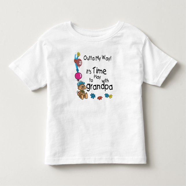 T-shirt Pour Les Tous Petits Il est temps de jouer avec grand-père (Devant)