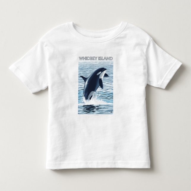 T-shirt Pour Les Tous Petits Île de Whidbey, sauter de WashingtonOrca (Devant)