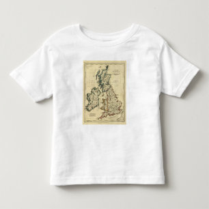 T-shirt Pour Les Tous Petits Îles britanniques avec des frontières décrites