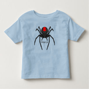 T-shirt Pour Les Tous Petits Illustration d'araignée noire effrayante