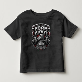 T-shirt Pour Les Tous Petits Illustration de badge d'emblème de gym métallique