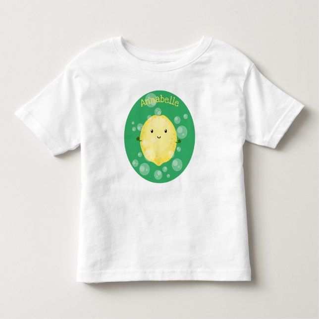 T-shirt Pour Les Tous Petits Illustration de bulles de caricatures de citron mo (Devant)