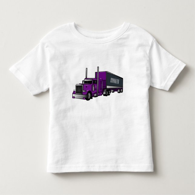T-shirt Pour Les Tous Petits Illustration de camion semi-remorque (Devant)
