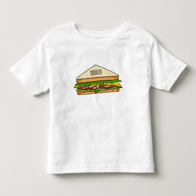 T-shirt Pour Les Tous Petits Illustration de dessin animé de sandwich  (Devant)