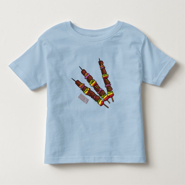 T-shirt Pour Les Tous Petits Illustration de dessin animé Kebab ou kabob (Devant)