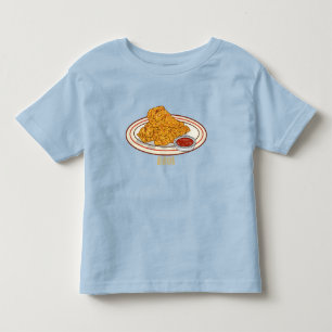 T-shirt Pour Les Tous Petits Illustration de dessin animé sur le poulet frit