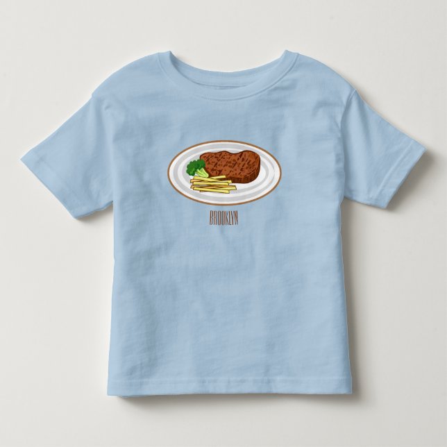 T-shirt Pour Les Tous Petits Illustration de dessin de steak (Devant)