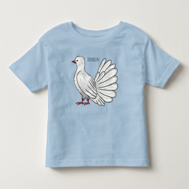 T-shirt Pour Les Tous Petits Illustration de dessin d'oiseau pigeon sauvage (Devant)