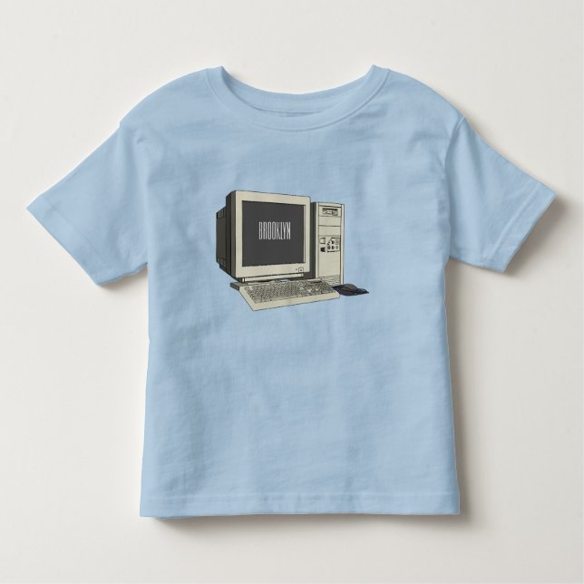 T-shirt Pour Les Tous Petits Illustration de dessin sur ordinateur (Devant)