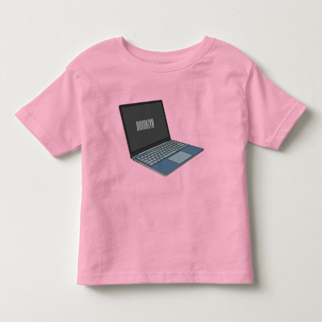 T-shirt Pour Les Tous Petits Illustration de dessin sur ordinateur portable (Devant)