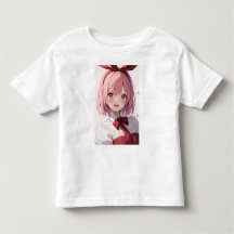 Illustration de fille anime aux cheveux roses mign
