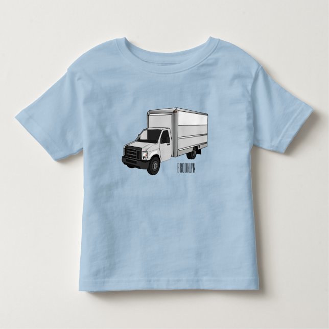 T-shirt Pour Les Tous Petits Illustration de la caricature du camion-boîte (Devant)