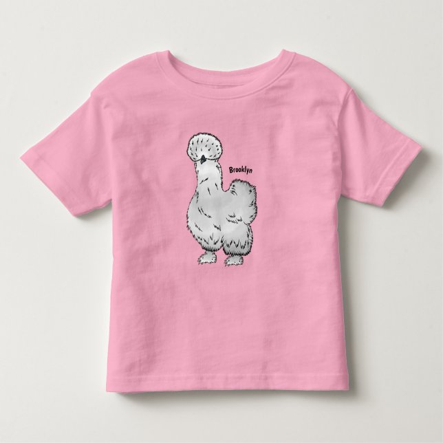 T-shirt Pour Les Tous Petits Illustration de la caricature du poulet Silkie (Devant)