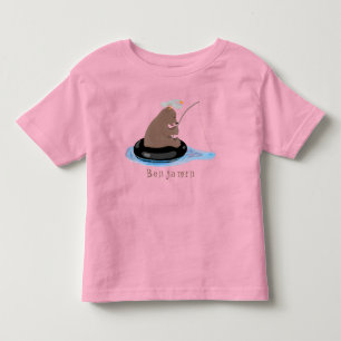 T-shirt Pour Les Tous Petits Illustration de la pêche de l'ourson mou