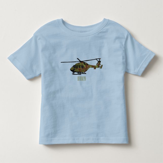 T-shirt Pour Les Tous Petits Illustration de l'hélicoptère de l'armée (Devant)