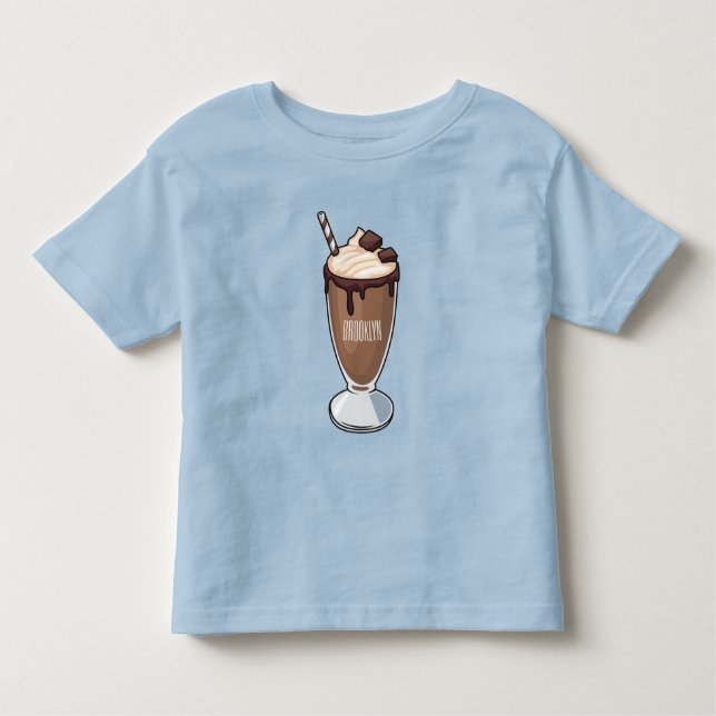 T-shirt Pour Les Tous Petits Illustration de milk-shake au chocolat (Devant)