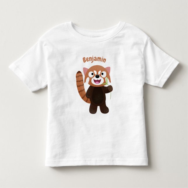 T-shirt Pour Les Tous Petits Illustration de panda rouge mignon (Devant)