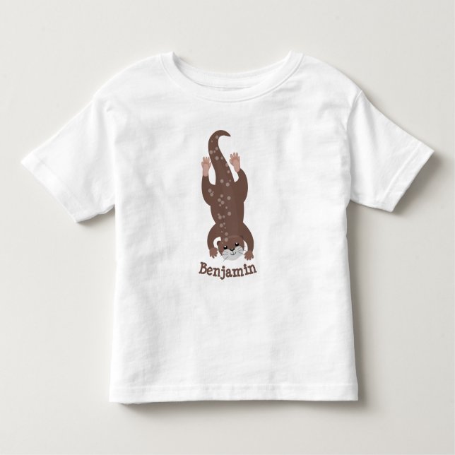 T-shirt Pour Les Tous Petits Illustration de plongée de loutre mignonne (Devant)