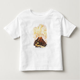 T-shirt Pour Les Tous Petits Illustration de volcan éclatant
