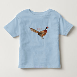 T-shirt Pour Les Tous Petits Illustration d'oiseau faisan à cou circulaire