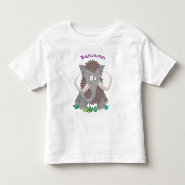 T-shirt Pour Les Tous Petits Illustration drôle de mammouth laineux (Devant)