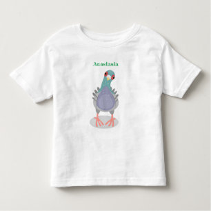 T-shirt Pour Les Tous Petits Illustration drôle de pigeon curieux