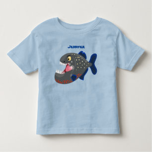 T-shirt Pour Les Tous Petits Illustration drôle de piranha affamée