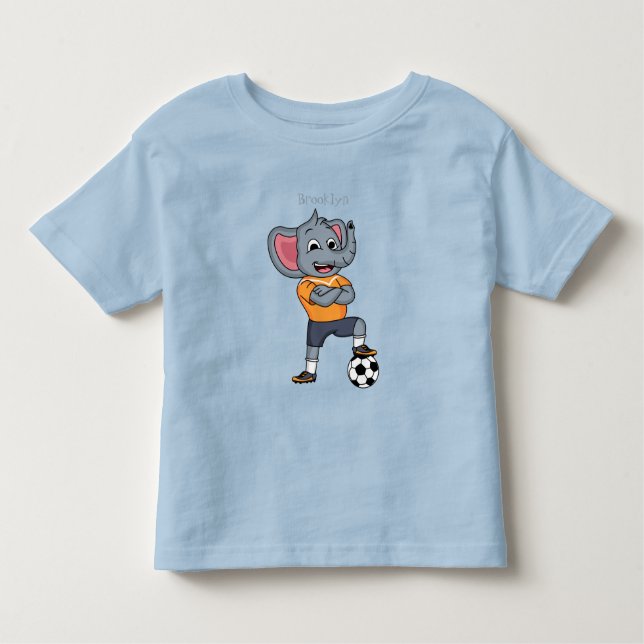 T-shirt Pour Les Tous Petits Illustration du joueur de football éléphant (Devant)
