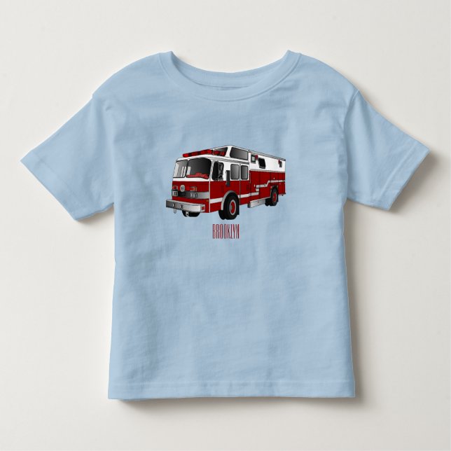 T-shirt Pour Les Tous Petits Illustration du moteur à incendie (Devant)