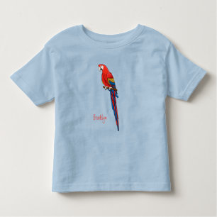 T-shirt Pour Les Tous Petits Illustration du perroquet de macaw Scarlet