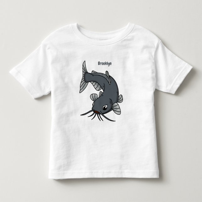 T-shirt Pour Les Tous Petits Illustration du poisson-chat mignon (Devant)