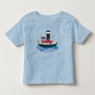 T-shirt Pour Les Tous Petits Illustration d'un bateau à chalutier mignon