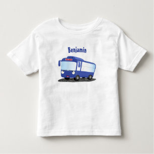T-shirt Pour Les Tous Petits Illustration d'un bus moderne bleu mignon