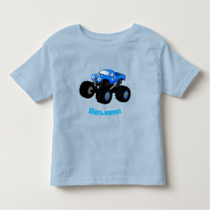 T-shirt Pour Les Tous Petits Illustration d'un camion monstre bleu mou