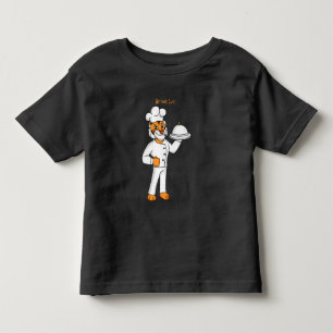 T-shirt Pour Les Tous Petits Illustration d'un chef tigre drôle et mignon