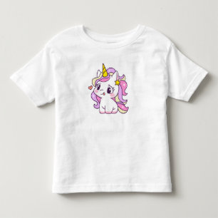 T-shirt Pour Les Tous Petits Illustration d'un licorne mignon dans le style kaw
