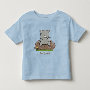 T-shirt Pour Les Tous Petits Illustration d'un petit rhinocéros