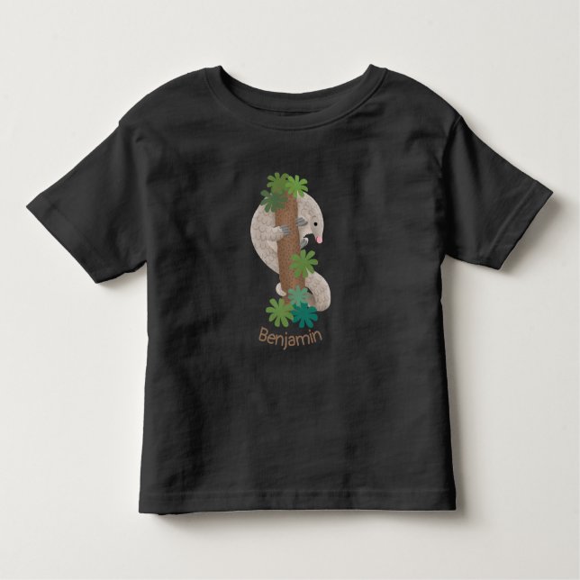 T-shirt Pour Les Tous Petits Illustration d'une anteure de pangolin mignonne (Devant)