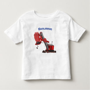 T-shirt Pour Les Tous Petits Illustration d'une pelle à vapeur rouge mou