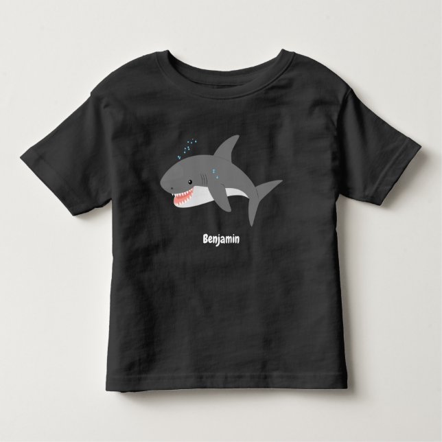 T-shirt Pour Les Tous Petits Illustration joyeuse du grand requin blanc (Devant)