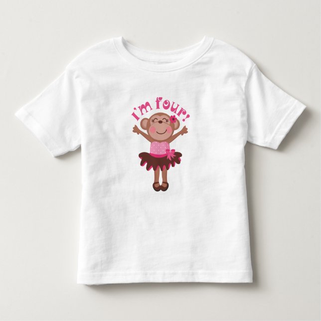 T-shirt Pour Les Tous Petits Im cadeau d'anniversaire quatre (Devant)