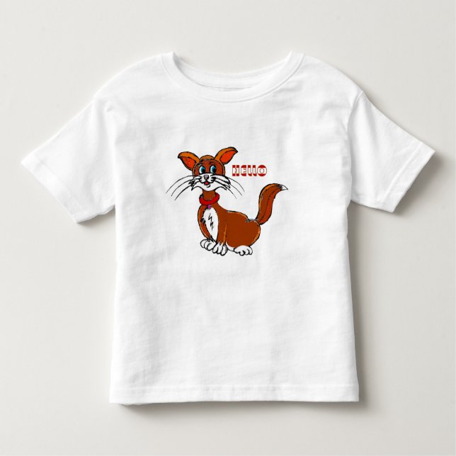 T-shirt Pour Les Tous Petits Image Cat imprimée T Chemise (Devant)