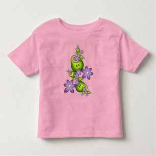 T-shirt Pour Les Tous Petits Imaginaire Floral Fleurs Lilac Formes vertes Fract
