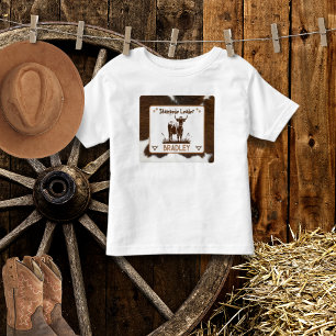 T-shirt Pour Les Tous Petits Impression Animale Ruée De Bétail Marron