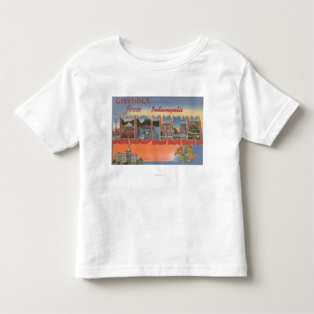 T-shirt Pour Les Tous Petits Indianapolis, Indiana - grandes scènes 4 de lettre (Devant)