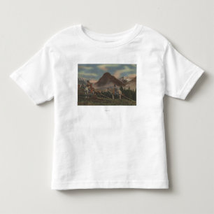 T-shirt Pour Les Tous Petits Indiens du nord-ouest chassant à cheval